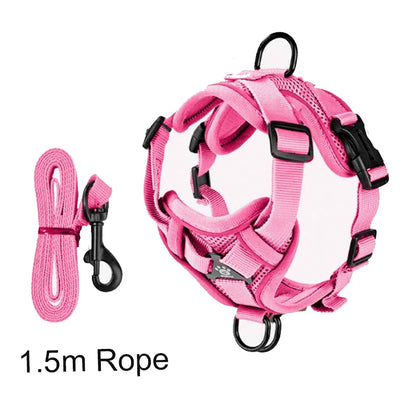 Dog Harness & Leash Set – Adjustable Reflective Vest for Small & Medium Pets