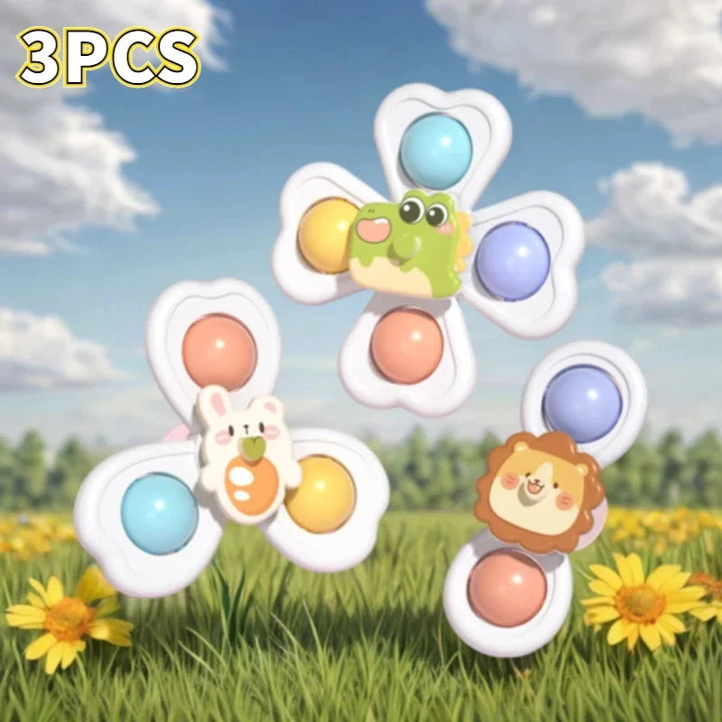 Suction Cup Spinner Toys for Baby Bath (3-Pack)