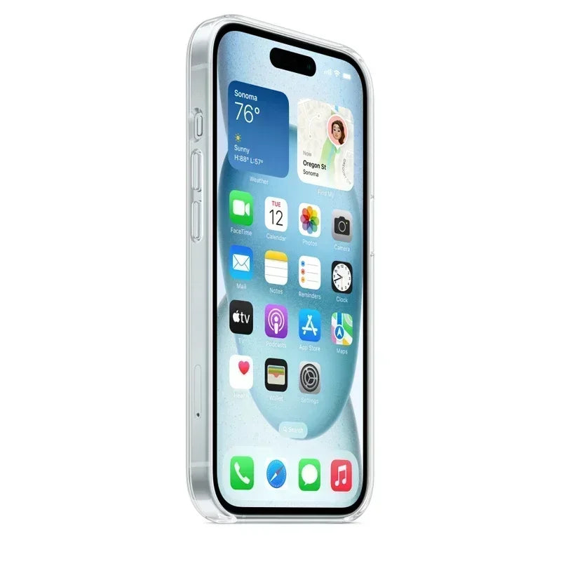 Original Magnetic Clear Case Iphone 17 Air 16 15 14 13 12 11 Pro Max Mini Funda Magsafe Silicone
