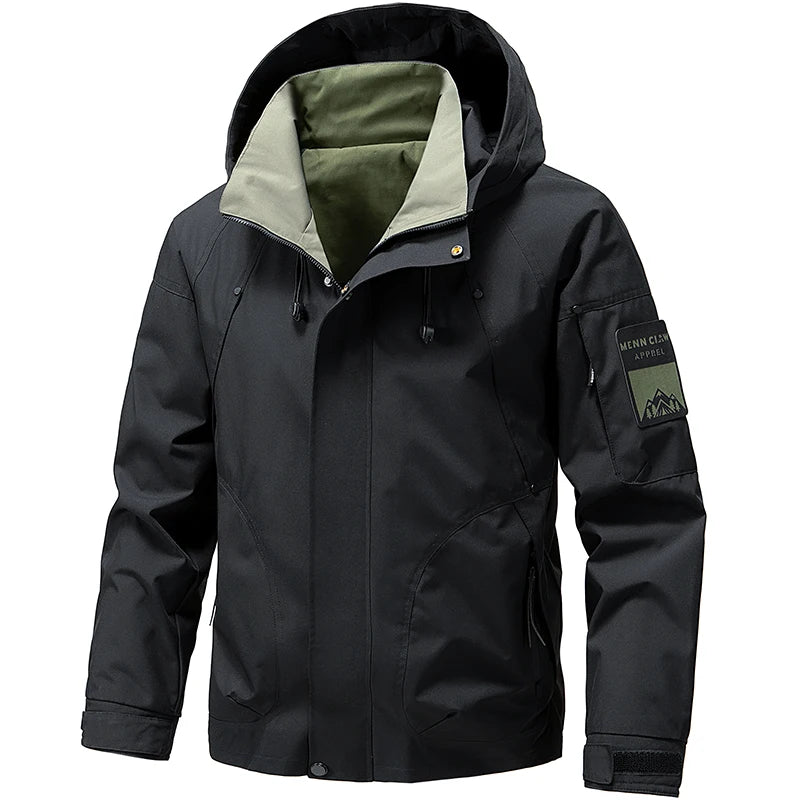 Men's Waterproof Hooded Outdoor Jacket – Lightweight Windbreaker