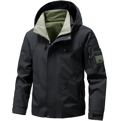Men's Waterproof Hooded Outdoor Jacket – Lightweight Windbreaker