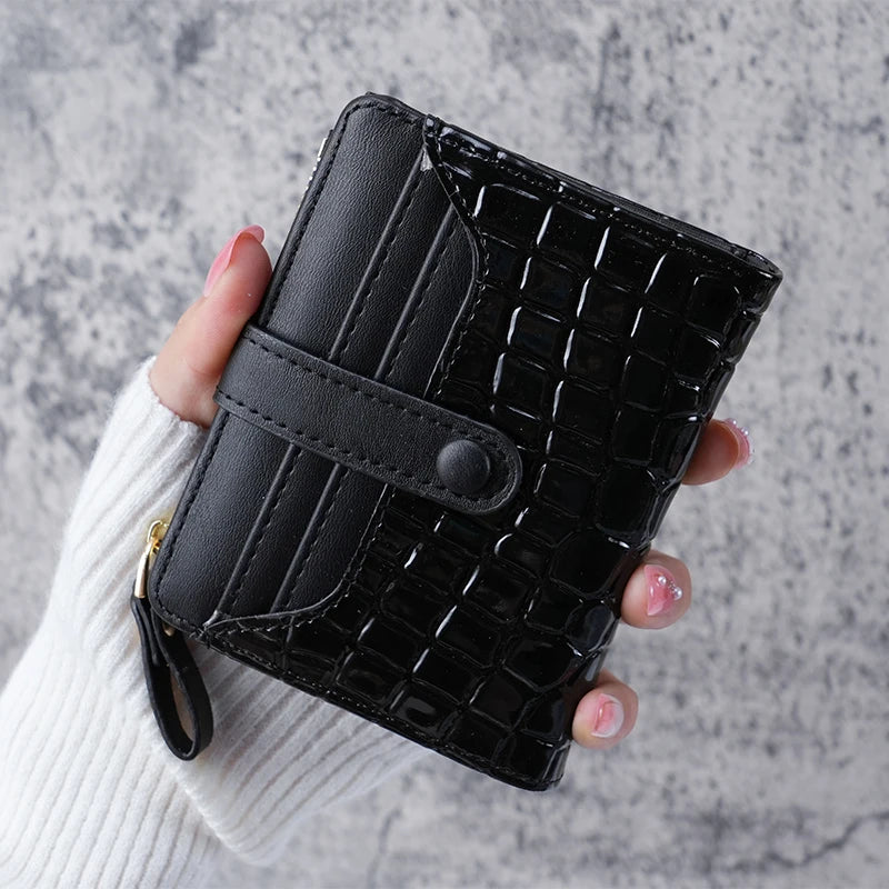 Crocodile Print Mini Wallet – Women's Card Holder Clutch Coin Purse