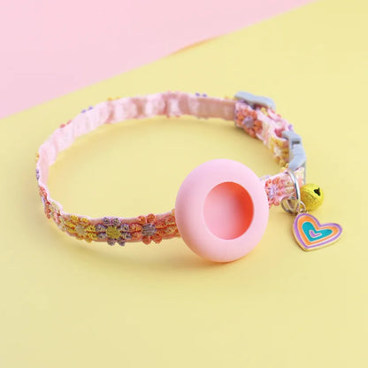 AirTag Cat Collar – Cute Flower Lace with Pendant & Bell