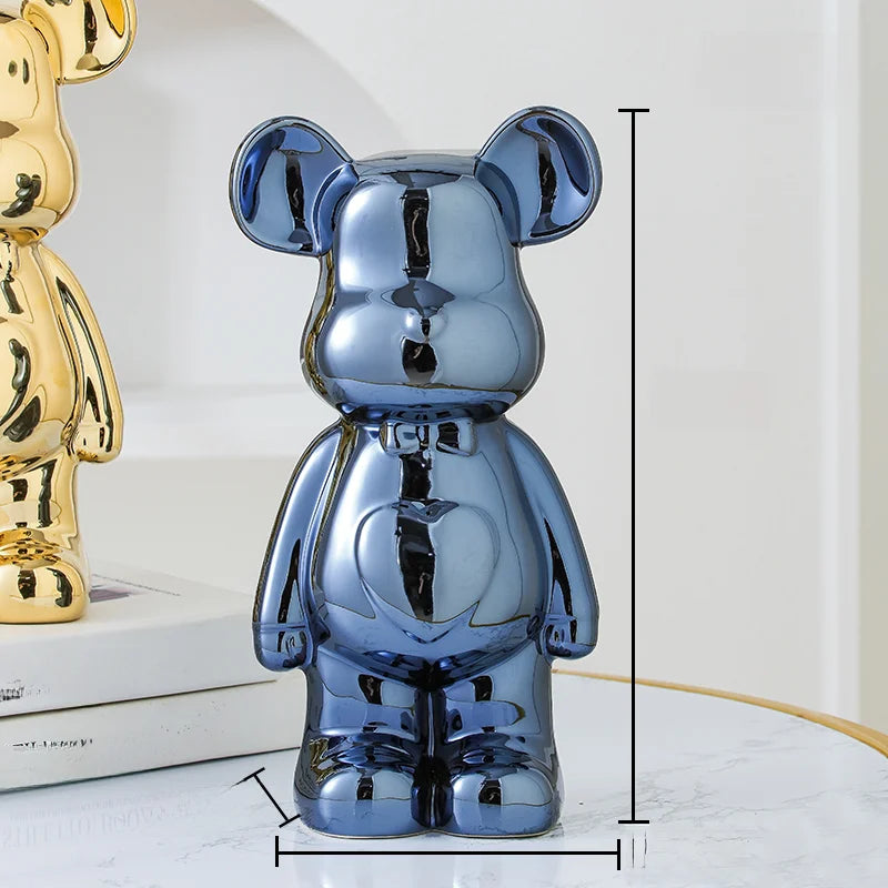 17 27 Cm Aesthetic Bear Brick Ceramic Statue Teddy Decor Action Figure Sculptures Ornament Room Home