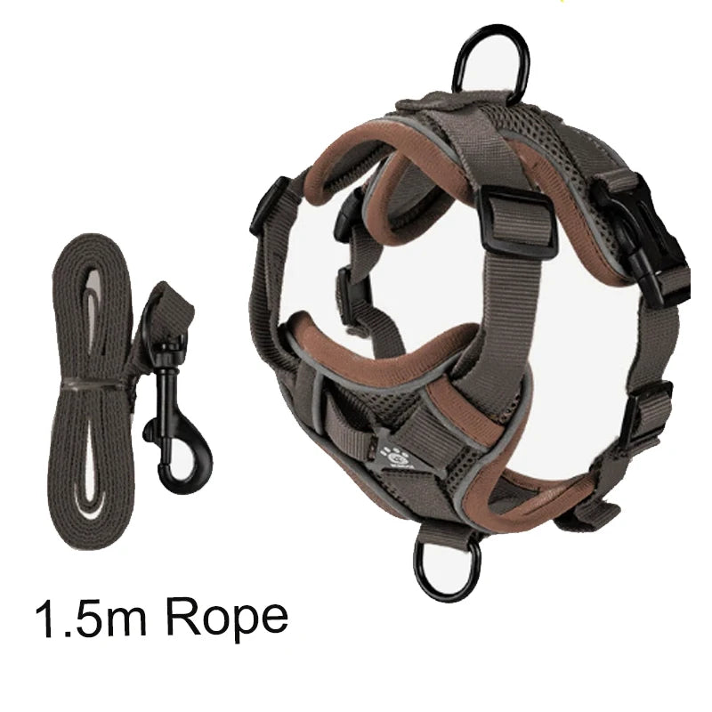 Dog Harness & Leash Set – Adjustable Reflective Vest for Small & Medium Pets