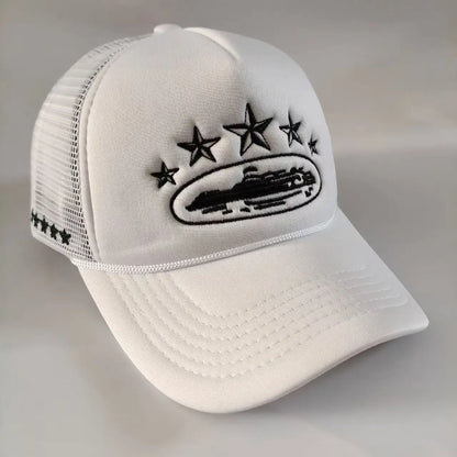 Star Embroidered Foam Trucker Cap – Adjustable Mesh Baseball Hat