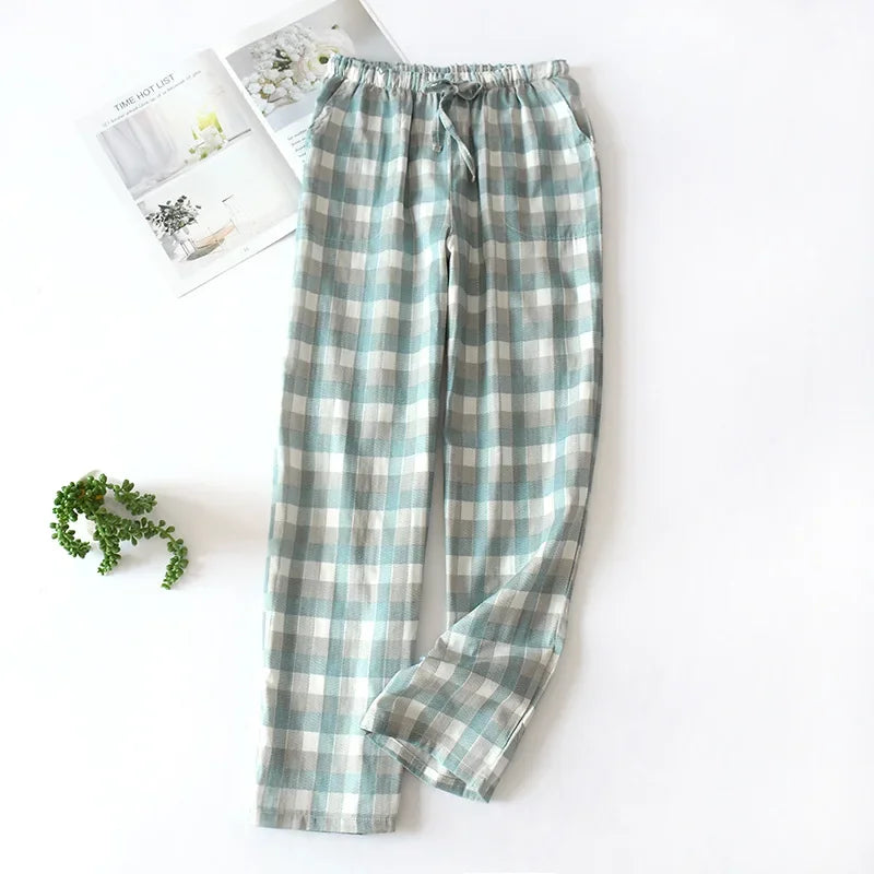 Plaid Cotton Pajama Pants for Men & Women