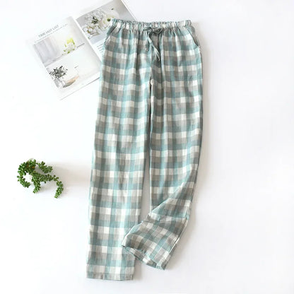 Plaid Cotton Pajama Pants for Men & Women