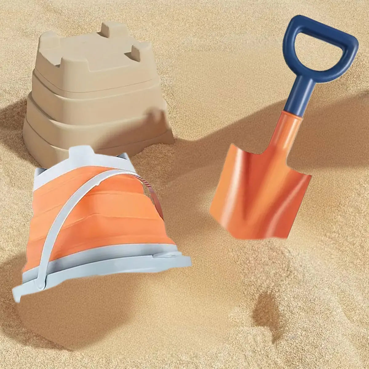 Kids Beach Sand Shovel & Folding Bucket – Outdoor Play Toy