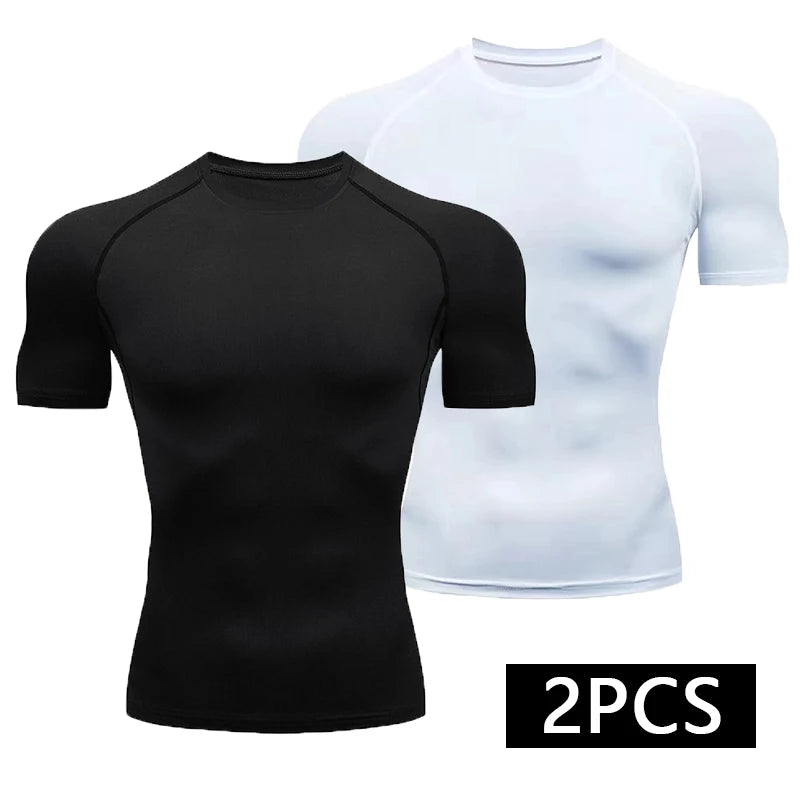 Men's Compression T-Shirts 2-Pack Quick Dry Sport Tops