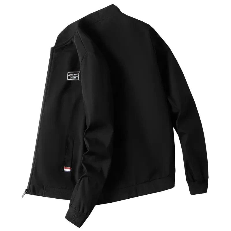 Men's Casual Zip-Up Jacket – Lightweight Windproof Coat