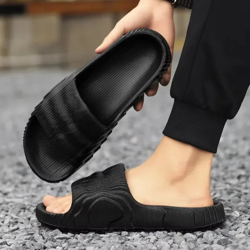 Soft Home Slippers Couple Summer Indoor Skid Proof Bathroom Sandals Hotel Solid Color Men Women Flip