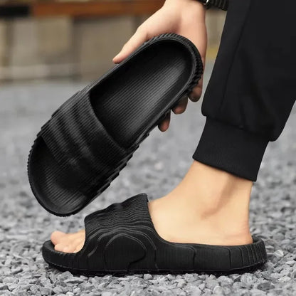 Soft Home Slippers Couple Summer Indoor Skid Proof Bathroom Sandals Hotel Solid Color Men Women Flip