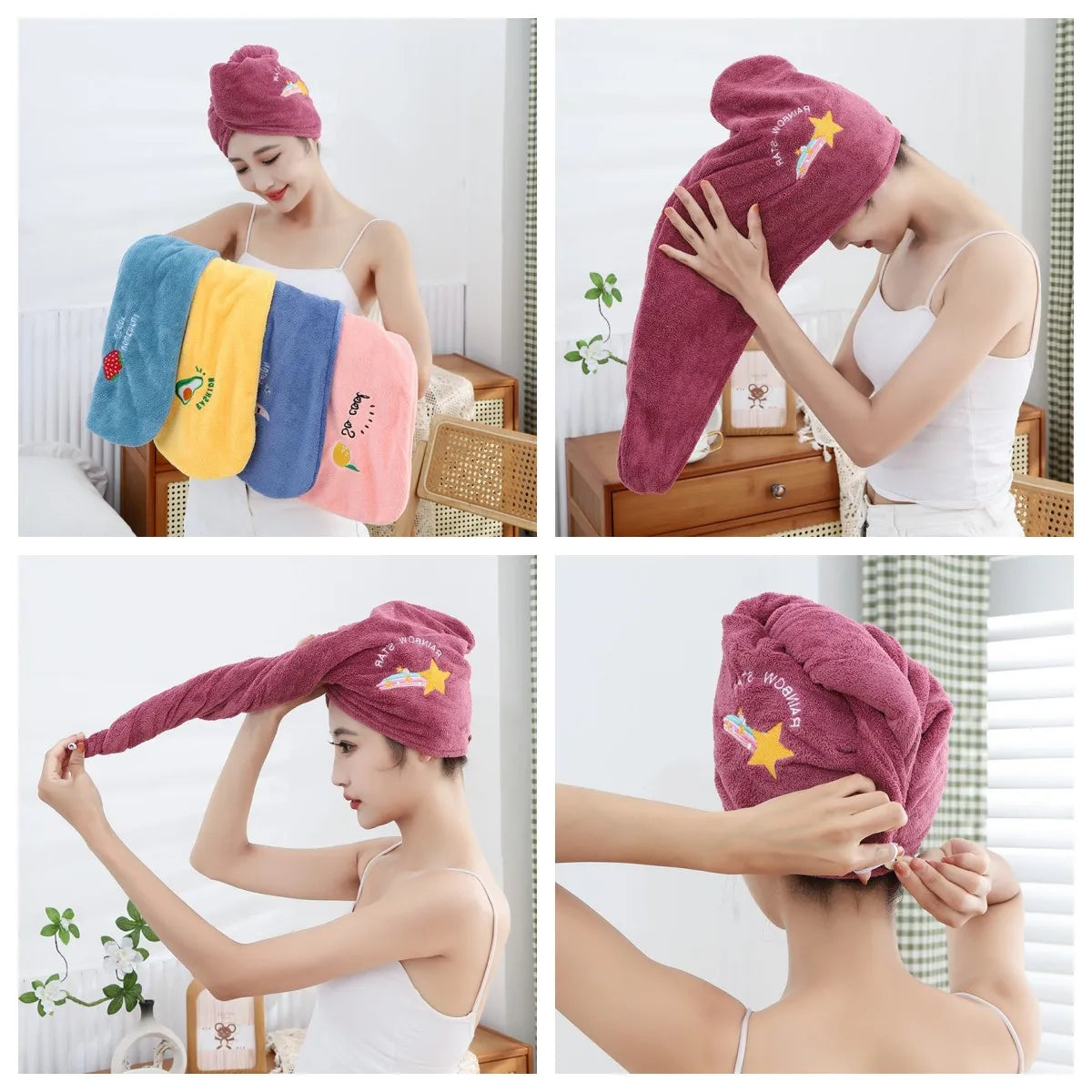 Microfiber Hair Towel Wrap – Quick Dry Turban for Women