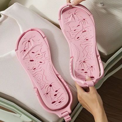 Foldable Travel Slippers – Ultra-Soft EVA Quick-Dry Flip Flops with Drainage Holes