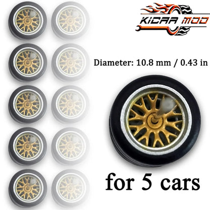 1:64 Scale Rubber Wheels Upgrade Set – 5 Cars (10 Wheels)