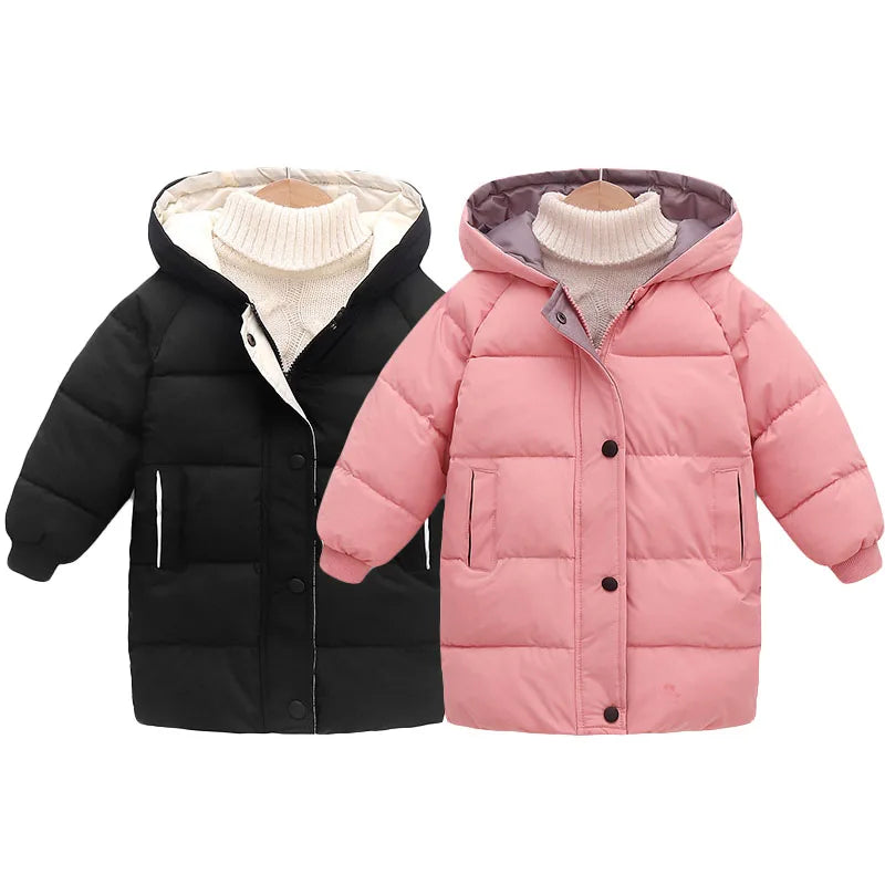 Kids Hooded Puffer Parka Coat – Warm Winter Jacket for Boys & Girls