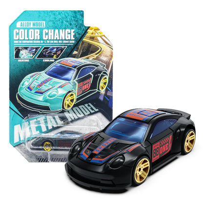 Color-Changing Die-Cast Racing Car Toy – 1:64 Pull Back Model