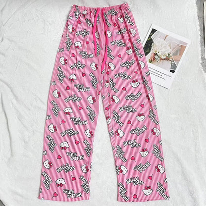 Hello Kitty Pajama Pants – Anime Cartoon Sanrio Sleepwear Trousers