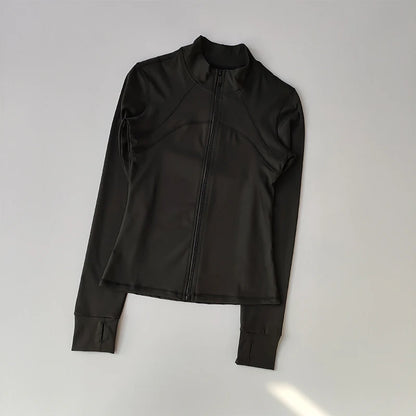 Women's Full-Zip Yoga Sports Jacket – Standing Collar Running Top