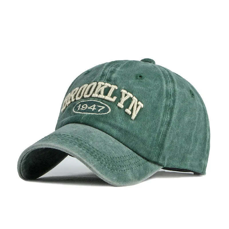 Brooklyn 1947 Embroidered Baseball Cap – Unisex Washed Cotton Hat