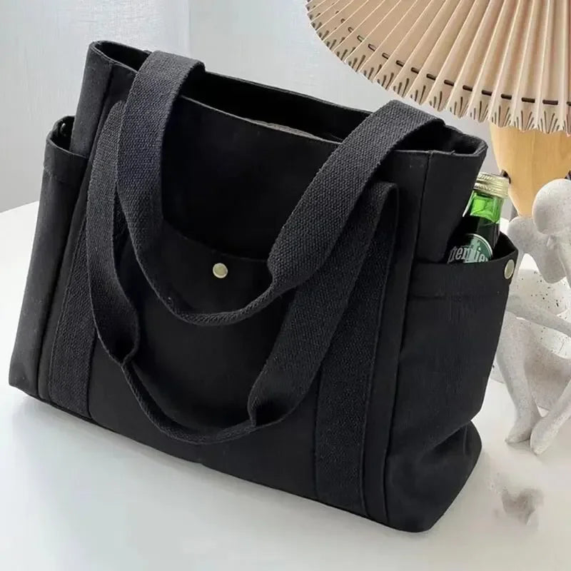 Large Capacity Canvas Tote Bag for Work & Commuting