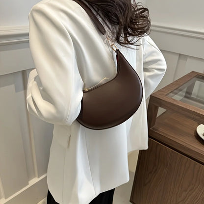 Moon Shoulder Bag for Women – Crescent Hobo Purse in PU Leather