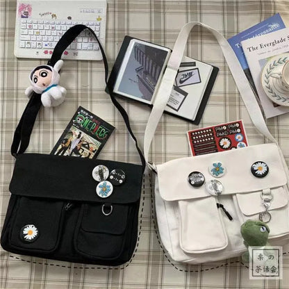 Canvas Crossbody Messenger Bag – Large Capacity Shoulder Bag