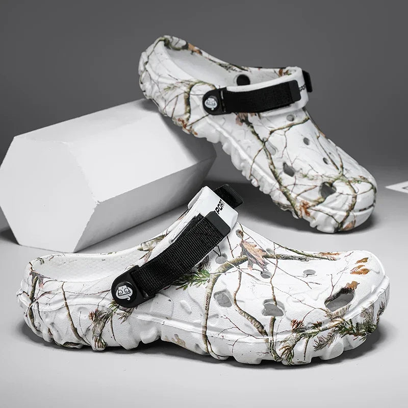 Men's Camouflage Clog Sandals – Lightweight Non-Slip Garden Shoes