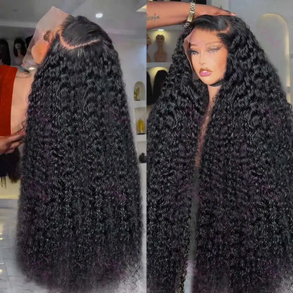 Deep Wave Lace Front Wig – 250% Density Brazilian Human Hair 16–42 Inch