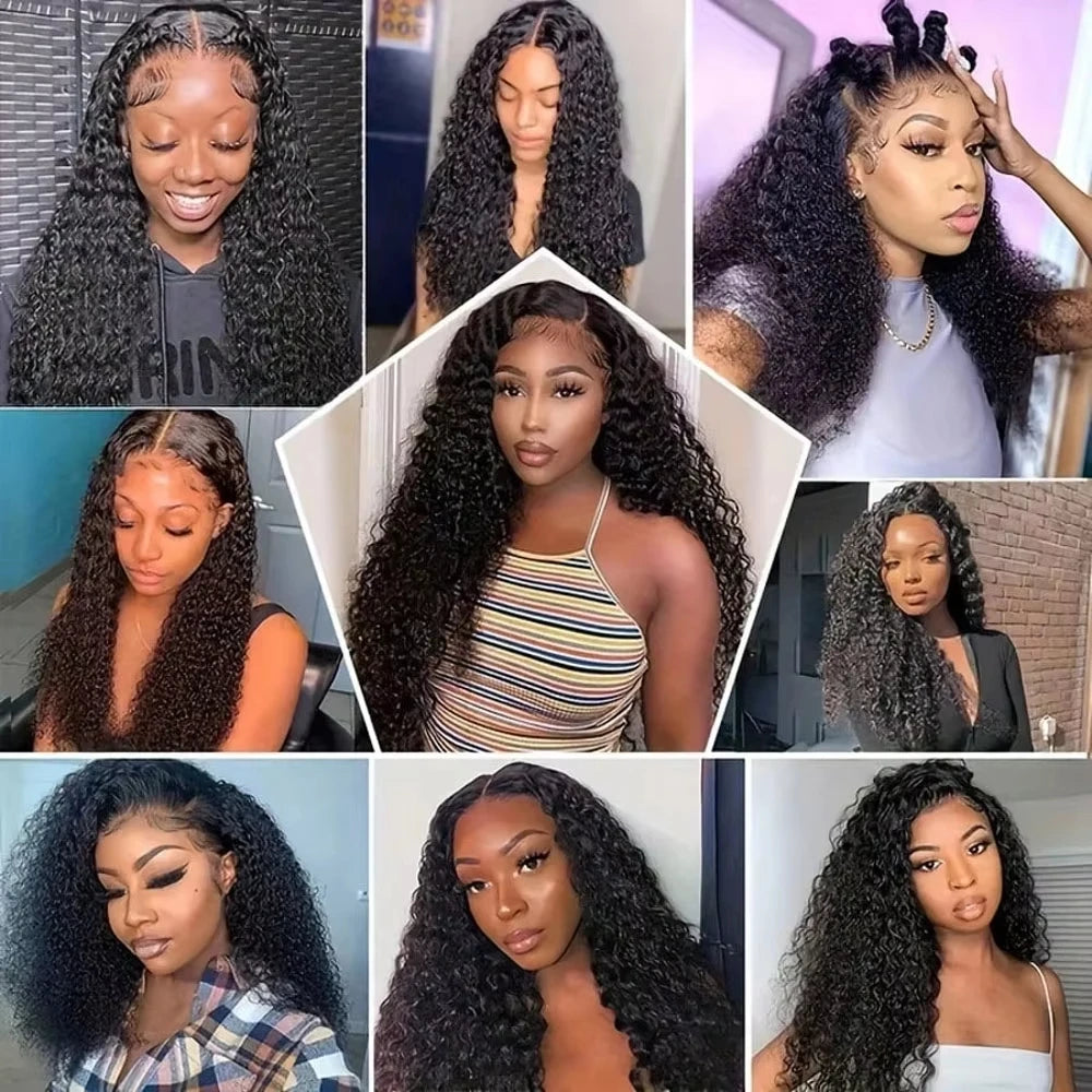 13x4 13x6 Hd Transparent Lace Deep Wave Frontal Wig 40-42inch Jerrlycurly Front Humanhair Curly