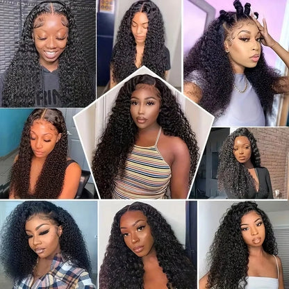 13x4 13x6 Hd Transparent Lace Deep Wave Frontal Wig 40-42inch Jerrlycurly Front Humanhair Curly