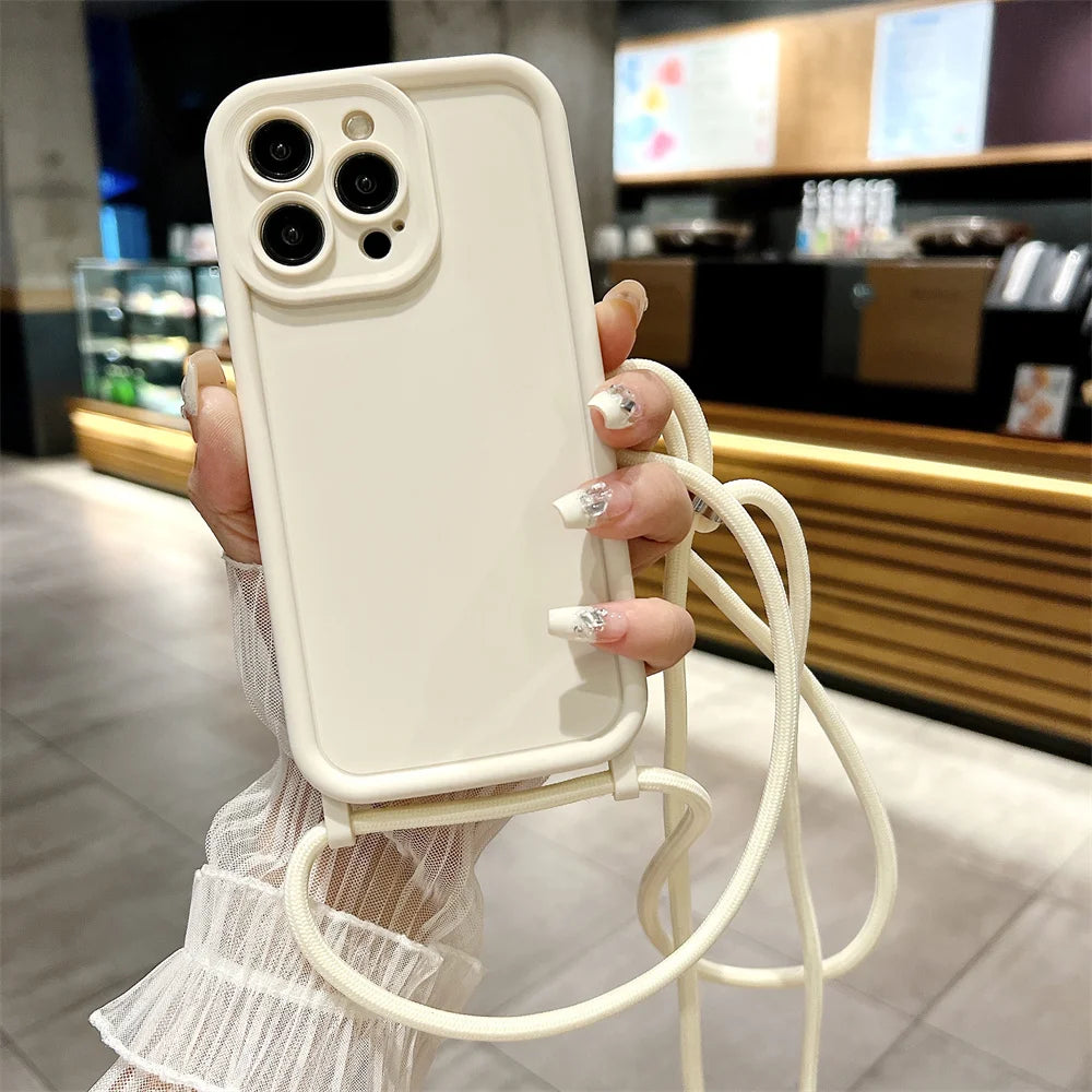 Phone Case Iphone 14 13 15 16 Pro Max 17 Air 16e 12 11 X Xs 8 Plus Se2022 Crossbody Adjustable