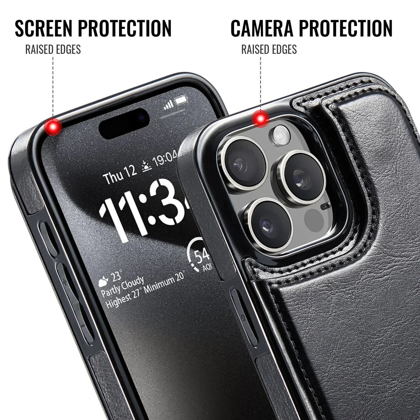 Wallet Card Holder Case Iphone 16 15 14 13 12 11 Pro Max Xs Xr Leather Cover