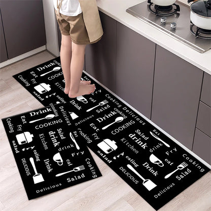 Anti-Slip Kitchen Floor Mat Set – Soft Washable Area Rug for Kitchen, Bedroom & Hallway