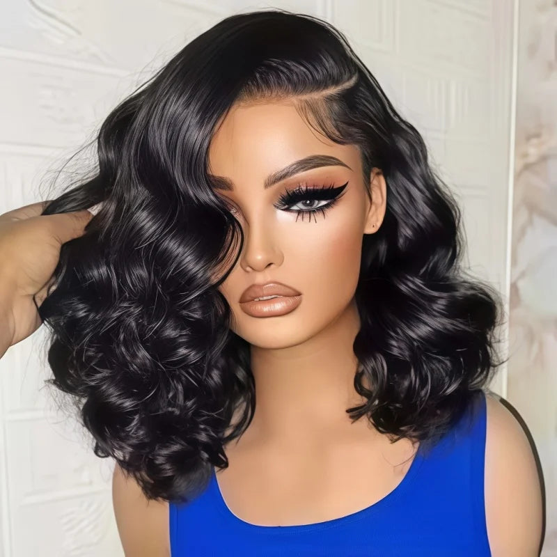 13x4 HD Lace Front Bob Wig Body Wave Human Hair Pre Plucked