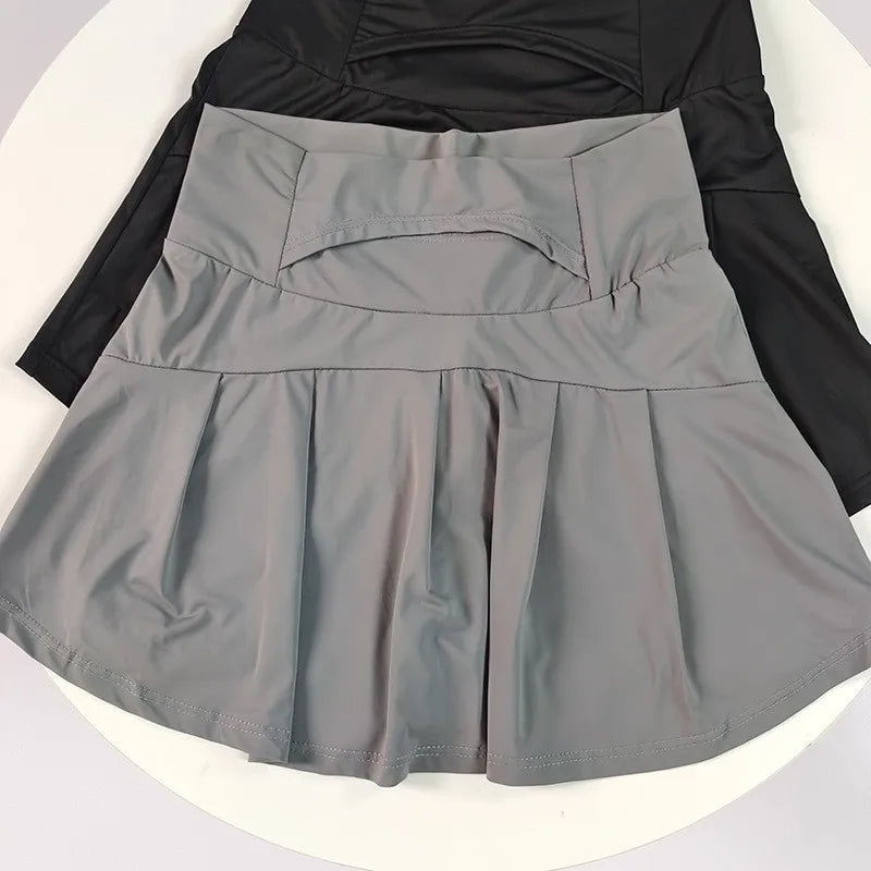 Women's Ice Silk Skort – Quick-Dry High-Waist Tennis Skirt