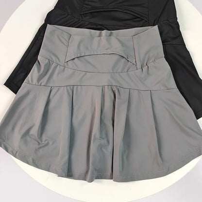 Women's Ice Silk Skort – Quick-Dry High-Waist Tennis Skirt
