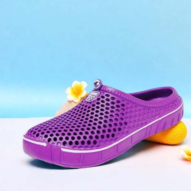 Women S Garden Shoes Lightweight Breathable Slip-Resistant Indoor Outdoor Casual Slippers Half