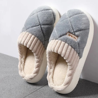 Plush Indoor Slippers Anti-Slip Soft Sole Winter Home Shoes