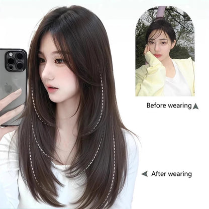 Synthetic Clip-In Hair Extension – Straight Layered, Fluffy