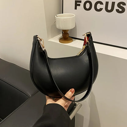 Moon Shoulder Bag for Women – Crescent Hobo Purse in PU Leather