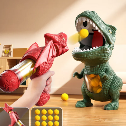 Dinosaur Shooting Game Set with Foam Ball Blaster Gun