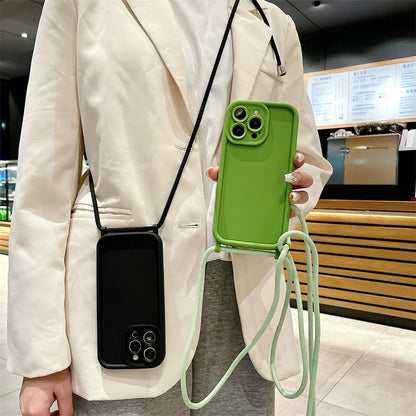 Phone Case Iphone 14 13 15 16 Pro Max 17 Air 16e 12 11 X Xs 8 Plus Se2022 Crossbody Adjustable