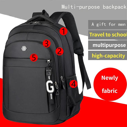 Oxford Laptop Backpack – Durable Multi-Zipper Work Bag for Men & Women