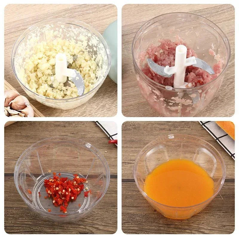 Manual Pull-String Food Chopper & Vegetable Cutter