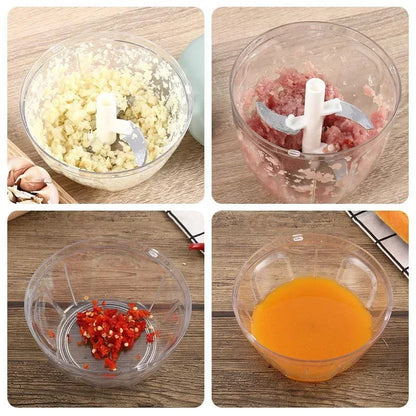 Manual Pull-String Food Chopper & Vegetable Cutter