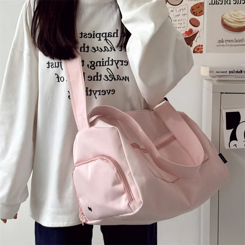 Large Canvas Shoulder Bag – Women's Crossbody Tote for Travel, Yoga & Daily Use