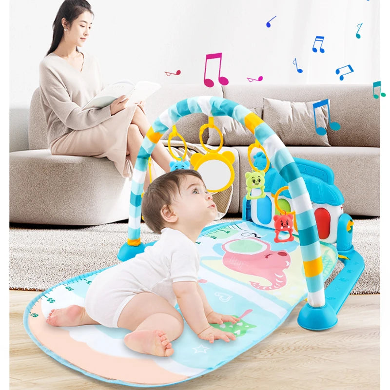 Baby Activity Gym Play Mat with Piano Keyboard & Hanging Toys
