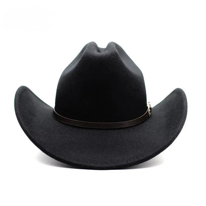 Vintage Western Cowboy Hat – Wide Brim Felt Hat for Men & Women